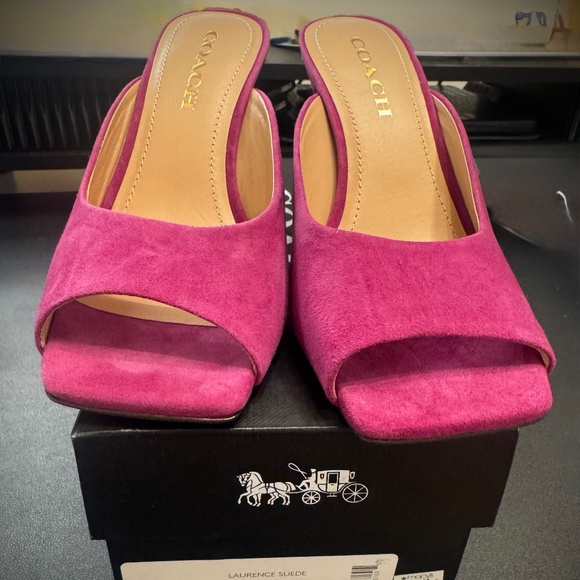 Coach Laurence Suede Sandal Mule, Plum - Picture 4 of 5